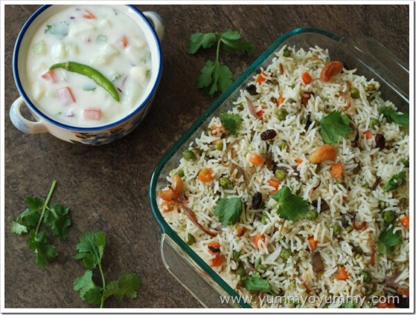 Veg Biryani with raita